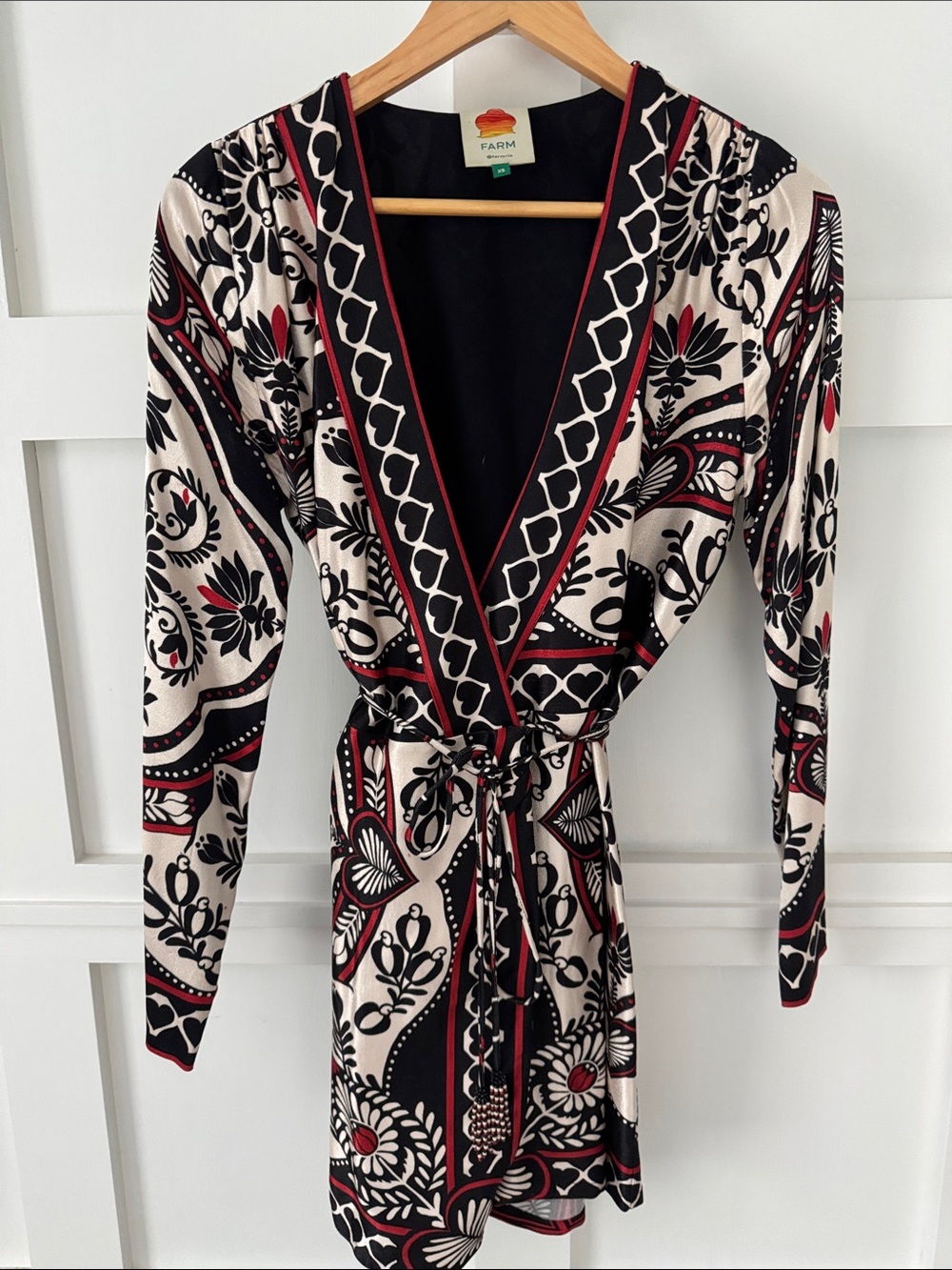 Farm Rio Dress, Elegant Silk Blend